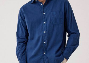 Hartford ανδρικό πουκάμισο με τσέπη Regular Fit - BF01002 Μπλε - HARTFORD - 