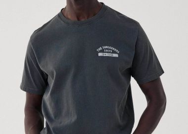 Hartford ανδρικό T-shirt με print Oversized Boxy Fit - BF73304 Ανθρακί - HARTFORD - 