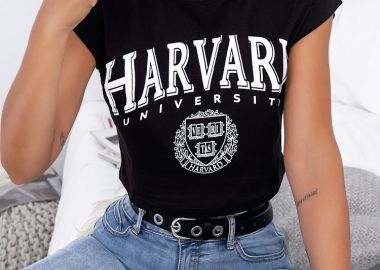 HARVARD BLACK CROP TSHIRT -  - 