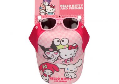 Hello Kitty Friends σετ γυαλιών ηλίου και καπέλου μπέιζμπολ με UV 400 Ροζ - Hello Kitty - 