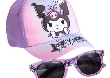 Hello Kitty Kuromi σετ γυαλιών ηλίου και καπέλου μπέιζμπολ με UV 400 Ροζ - Hello Kitty Kuromi - 