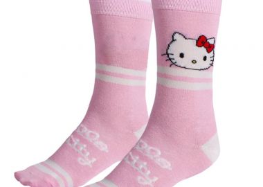 Hello Kitty Ροζ μακριά κάλτσα ενηλίκων Νο 38-45 Ροζ - Hello Kitty - 