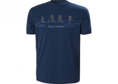 Helly Hansen Skog Recycled Ανδρικό T-shirt Navy Μπλε με Στάμπα 63082-584 - Helly hansen - 