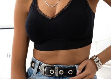 HEMBRA BLACK BUSTIER - sense-shop - 