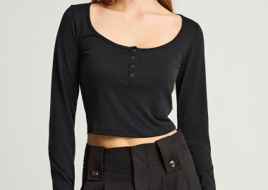 Henley γυναικεία μπλούζα - FUNKY BUDDHA - 