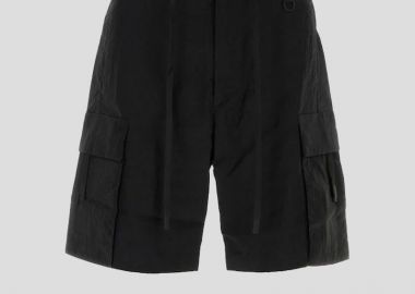 HERNO Ανδρικό Μαύρο Men's Black Nylon Cargo Shorts - HERNO - 