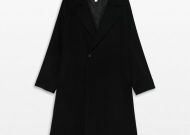 HEVO Ανδρικό Μαύρο Surbo Buttoned Coat - HEVO - 