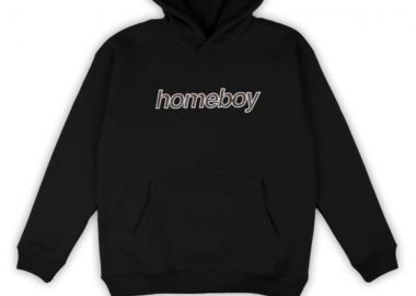 HOMEBOY Φούτερ με Κουκούλα PLAID HELVETICA HOOD - ΜΑΥΡΟ-01SW3273-BLACK - HOMEBOY - 