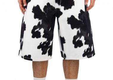 HOMEBOY Unisex Denim Βερμούδα Cow Print-01SH1090-BLACK - HOMEBOY - 