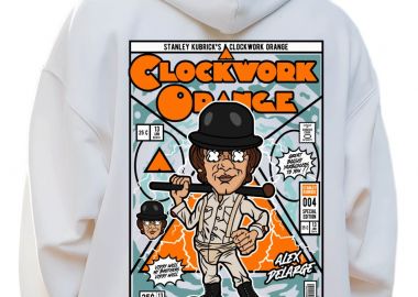 Hoodie Alex Delarge Clockwork Orange Pop Culture White - Pop Culture - 