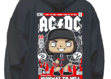 Hoodie Angus Young ACDC Pop Culture Black - Pop Culture - 