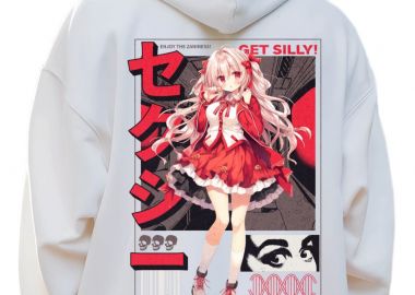 Hoodie Anime Silly Girl Pop Culture White - Pop Culture - 