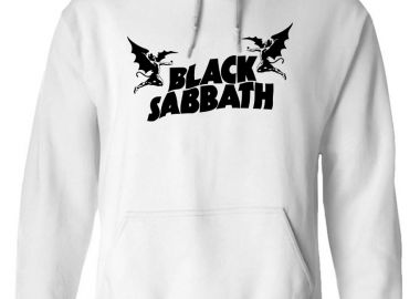 Hoodie Black Sabbath Band Logo Art Rock Avenue White - Rock Avenue - 