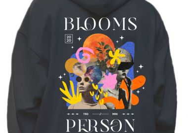 Hoodie Blooms Person Pop Culture Black - Pop Culture - 