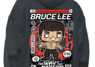 Hoodie Bruce Lee Pop Culture Black - Pop Culture - 