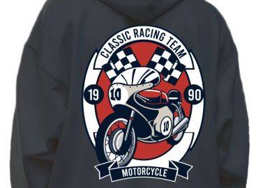 Hoodie Classic Racing Team Pop Culture Black - Pop Culture - 