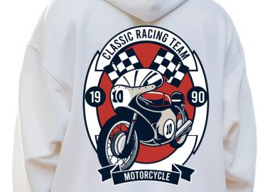 Hoodie Classic Racing Team Pop Culture White - Pop Culture - 