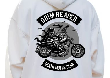 Hoodie Death Motorcycle Club Pop Culture White - Pop Culture - 