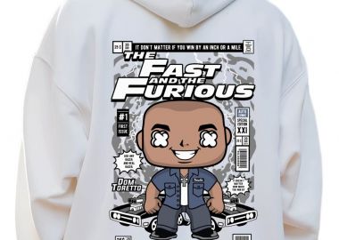 Hoodie Dom Toretto Fast and Furious Pop Culture White - Pop Culture - 