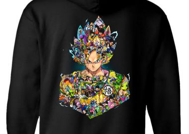 Hoodie Dragon Ball Illustration Pop Culture Black - Pop Culture - 