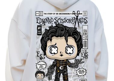 Hoodie Edward Scissorhands Pop Culture White - Pop Culture - 