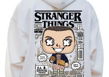 Hoodie Eleven With Eggos Stranger Things Pop Culture White - Pop Culture - 