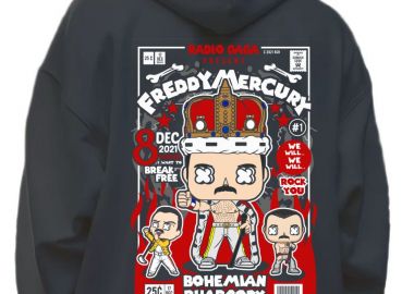 Hoodie Freddy Mercury 2 Pop Culture Black - Pop Culture - 