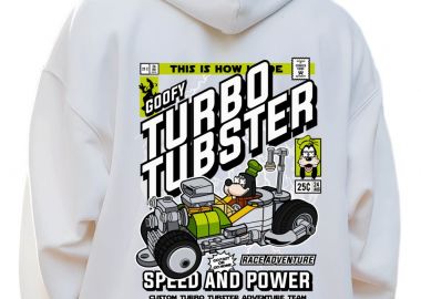 Hoodie Goofys Turbo Tubster Pop Culture White - Pop Culture - 
