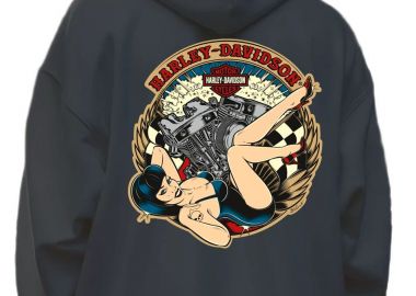 Hoodie Harley Davidson Doll Pop Culture Black - Pop Culture - 