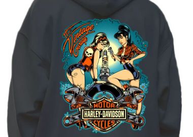 Hoodie Harley Davinson Pop Culture Black - Pop Culture - 