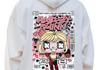 Hoodie Harley Quinn Pop Culture White - Pop Culture - 