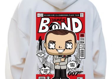 Hoodie James Bond Pop Culture White - Pop Culture - 
