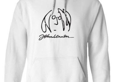 Hoodie John Lennon Face Art Rock Avenue White - Rock Avenue - 
