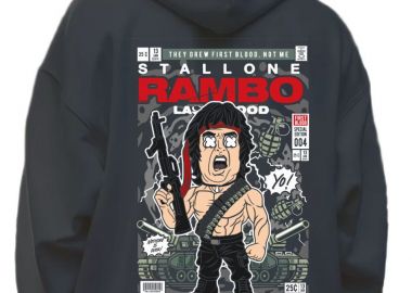 Hoodie John Rambo Pop Culture Black - Pop Culture - 