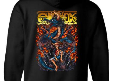 Hoodie Kaido x Luffy One Piece Pop Culture Black - Pop Culture - 