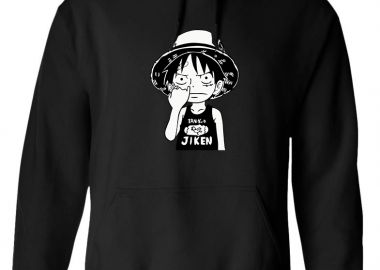 Hoodie Kid Luffy One Piece Pop Culture Black - Pop Culture - 