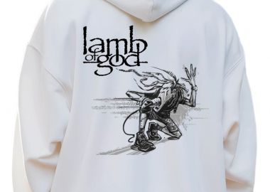 Hoodie Lamb Of God Rock Avenue White - Rock Avenue - 