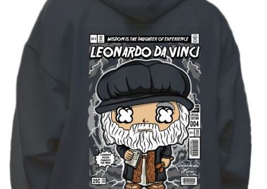 Hoodie Leonardo Da Vinci Pop Culture Black - Pop Culture - 