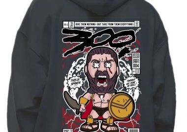 Hoodie Leonidas 300 Pop Culture Black - Pop Culture - 