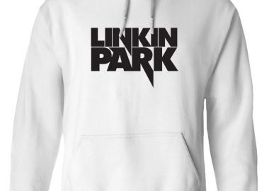 Hoodie Linkin Park Logo Name Art1 Rock Avenue White - Rock Avenue - 