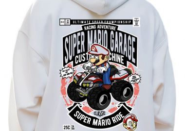 Hoodie Mario Ride Pop Culture White - Pop Culture - 