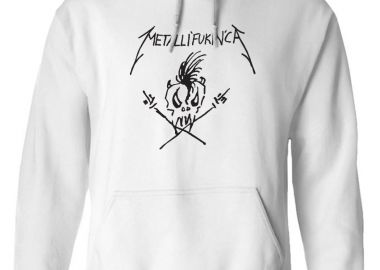 Hoodie Metallica Fuckin Rock Avenue White - Rock Avenue - 