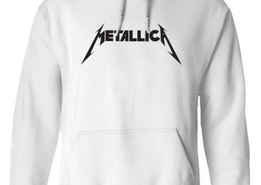 Hoodie Metallica Logo Art Rock Avenue White - Rock Avenue - 