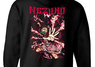 Hoodie Nezuko Kamado Slayer Anime Pop Culture Black - Pop Culture - 