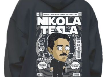 Hoodie Nikola Tesla Pop Culture Black - Pop Culture - 