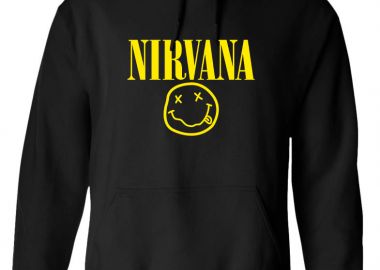 Hoodie Nirvana Face Art Rock Avenue Black - Rock Avenue - 