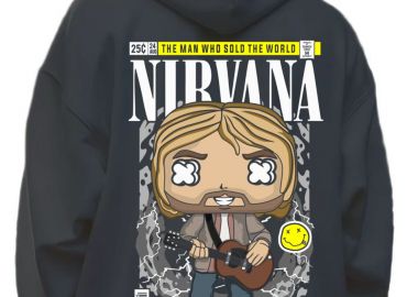 Hoodie Nirvana Kurt Cobain Pop Culture Black - Pop Culture - 