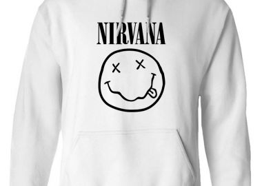 Hoodie Nirvana Logo Album Art Rock Avenue White - Rock Avenue - 