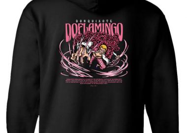 Hoodie One Piece Flamingo Pop Culture Black - Pop Culture - 