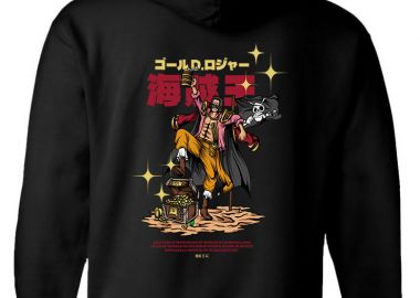 Hoodie One Piece Gol D. Roger Pop Culture Black - Pop Culture - 